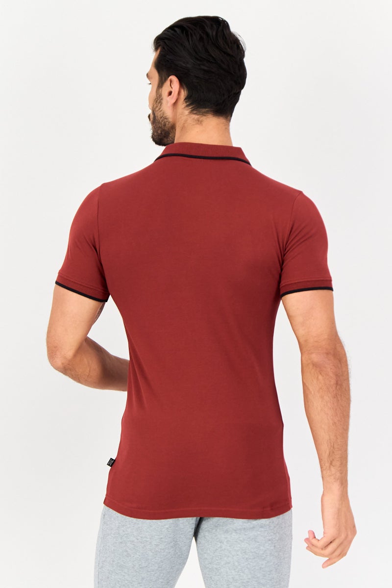 PUMA Men Sportswear Fit Short Sleeves Outdoor Polo Shirt, Maroon - Image 4